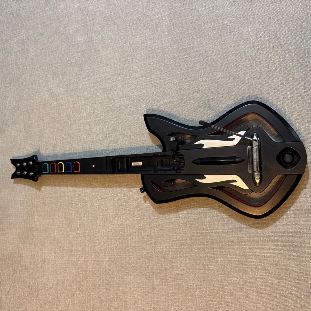 Guitar Hero Warriors of Rock Wireless Guitar Controller Nintendo Wii Black Flame